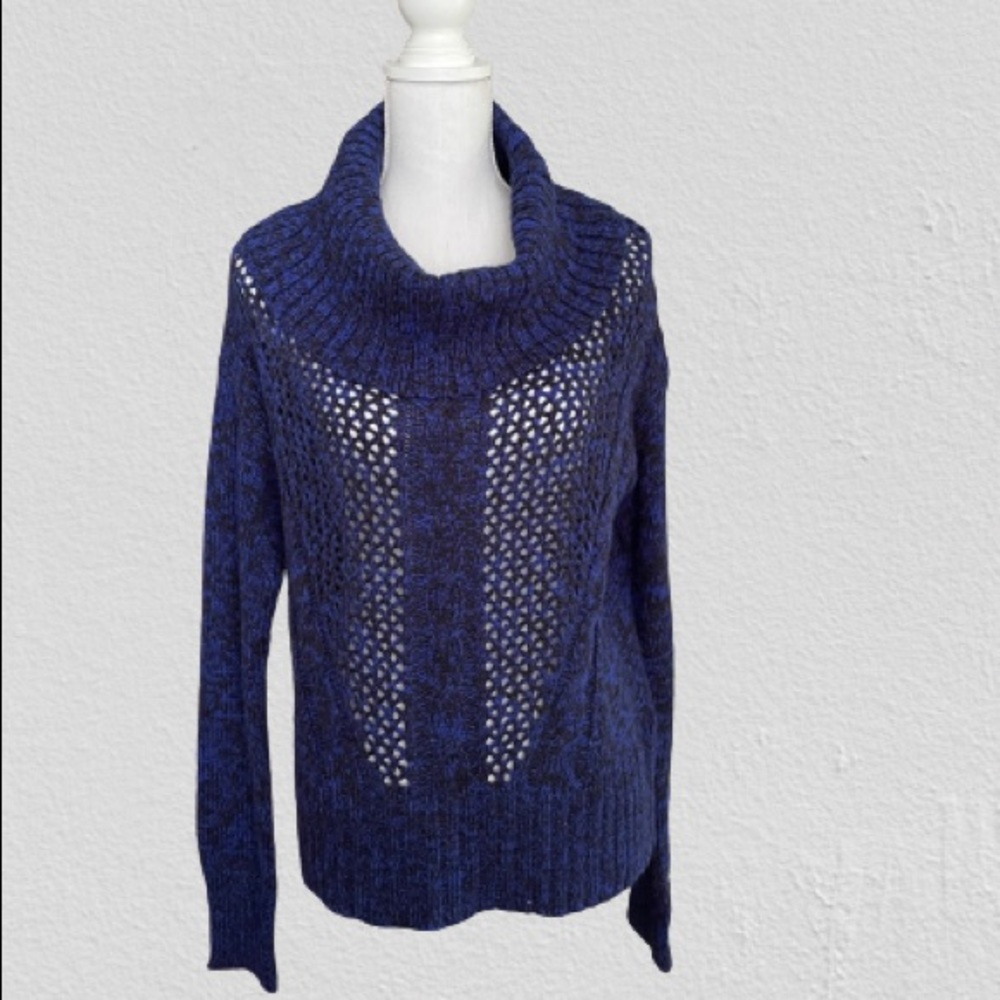 Blue with black sweater size M Nine West Vintage America cowl neck